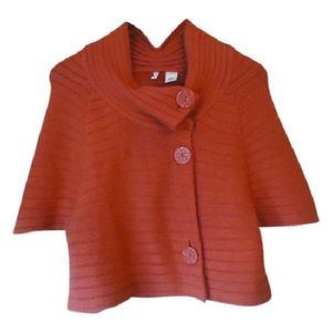 Anthro Moth L Burnt Orange Wool Cropped Sweater